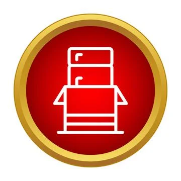 Stacking three boxes inside open cardboard package icon Stock Illustration