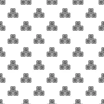 Stacking toy blocks creating seamless geometric pattern Stock Illustration