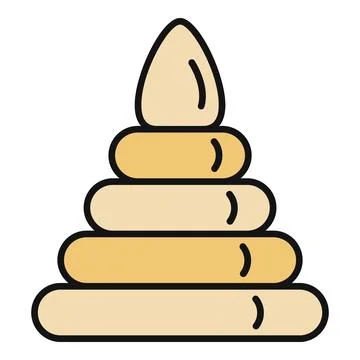 Stacking toy developing cognitive skills and child education Stock Illustration