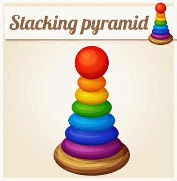 Stacking toy pyramid. Cartoon vector illustration Stock Illustration