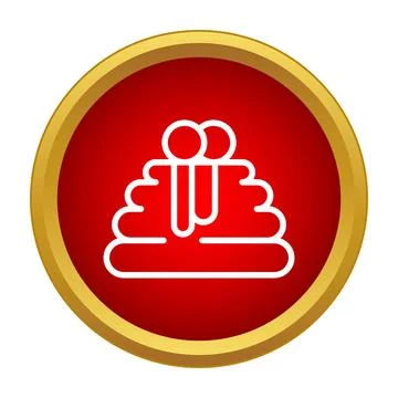 Stacking toy ring pyramid building learning icon Stock Illustration
