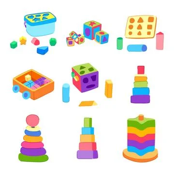 Stacking toy set cartoon vector illustration Stock Illustration
