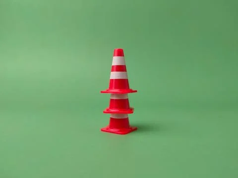 Stacking toy traffic cones commonly used as educational props for children .. Stock Photos