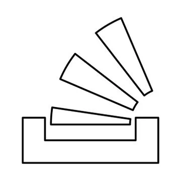 Stacking in the tray black icon . Illustrazione stock