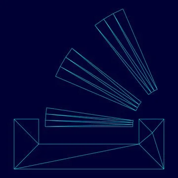 Stacking in the tray in low poly triangulation triangulated polygonal elect.. Stock Illustration
