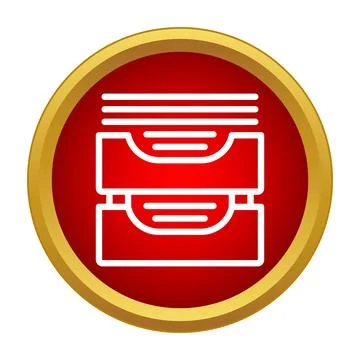 Stacking in trays containing documents for office organization 库存插图