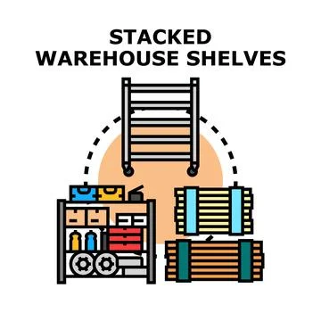 Stacking warehouse shelves for efficient storage management Stock Illustration