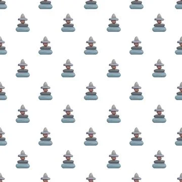 Stacking zen stones seamless repeating pattern background Illustrazione stock