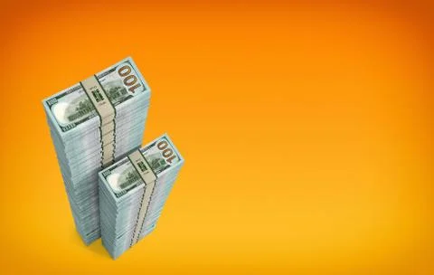 Stacks of 100 Dollar banknotes Illustrazione stock