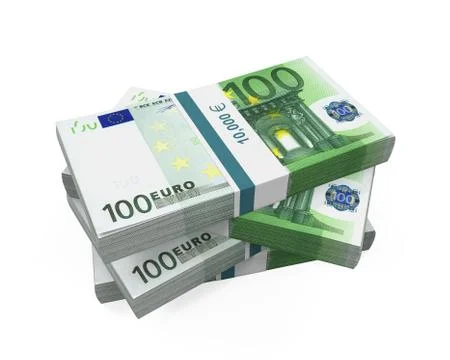 Stacks of 100 Euro Banknotes Stock Illustration