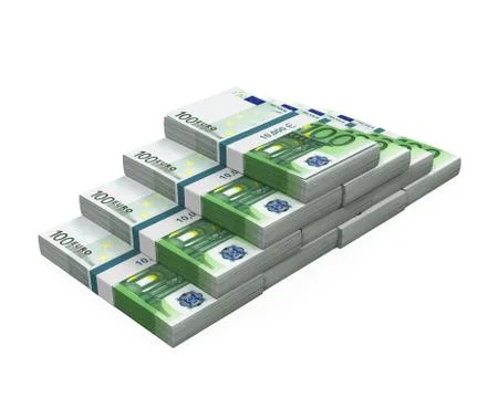 Stacks of 100 Euro Banknotes Stock Illustration