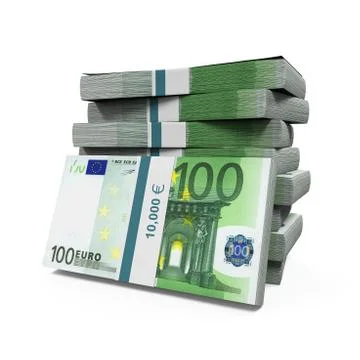 Stacks of 100 Euro Banknotes Illustrazione stock