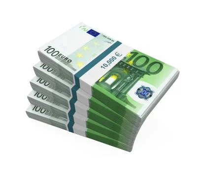 Stacks of 100 Euro Banknotes Stock Illustration
