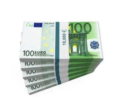 Stacks of 100 Euro Banknotes Stock Illustration