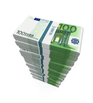 Stacks of 100 Euro Banknotes Stock Illustration