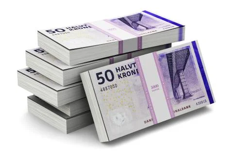 Stacks of 50 Danish krones Stock-Illustration