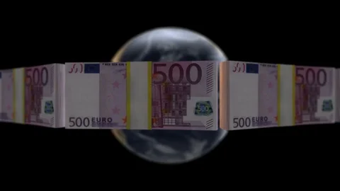 Stacks of bancknotes loop intro - black background Stock Footage 85732075