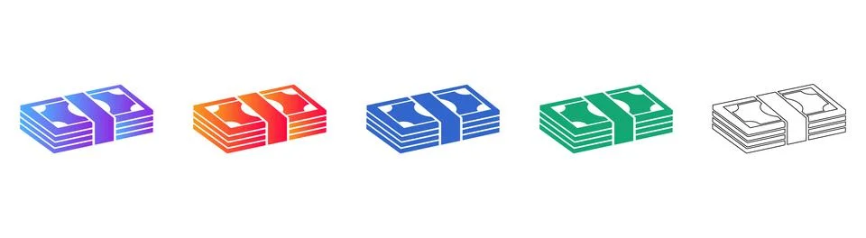 Stacks of Banknotes Currency Bundle Icon Illustrazione stock