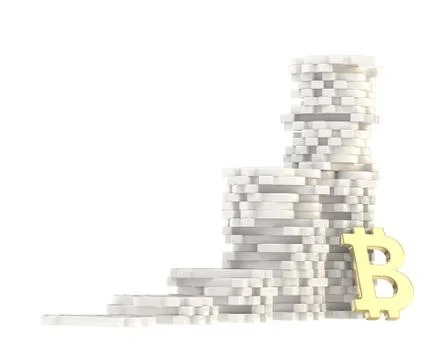 Stacks of bitcoin signs isolated Illustrazione stock