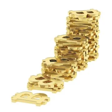 Stacks of bitcoin signs isolated Illustrazione stock