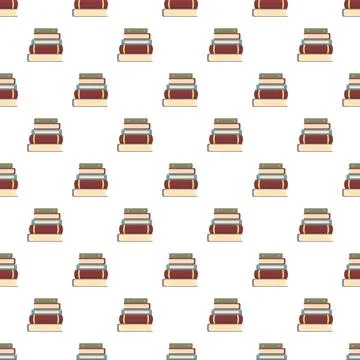 Stacks of books creating a seamless pattern 스톡 일러스트