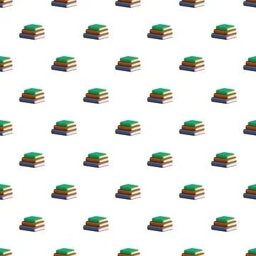 Stacks of books creating seamless pattern for education Stock Illustration