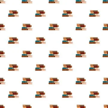 Stacks of books seamless pattern for education and literature Stock Illustration