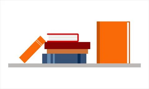 Stacks of books on the shelf Stock Illustration