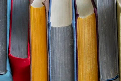 Stacks of books on the shelf. Stock Photos