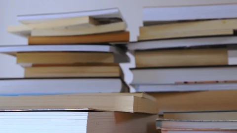 Stacks of books timelapse Stock Footage 111428930