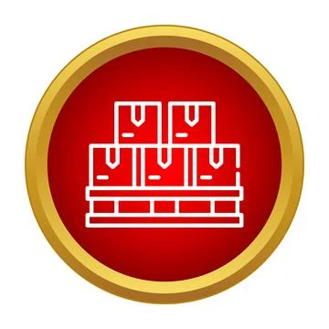 Stacks of boxes on pallet logistics icon concept Illustrazione stock