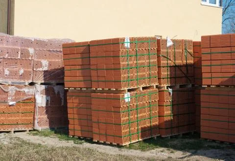Stacks of bricks for the construction Stock Photos