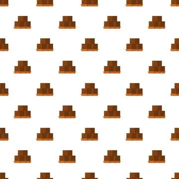 Stacks of brown delivery boxes on pallets pattern Stock Illustration