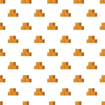 Stacks of brown delivery boxes seamless pattern Stock Illustration