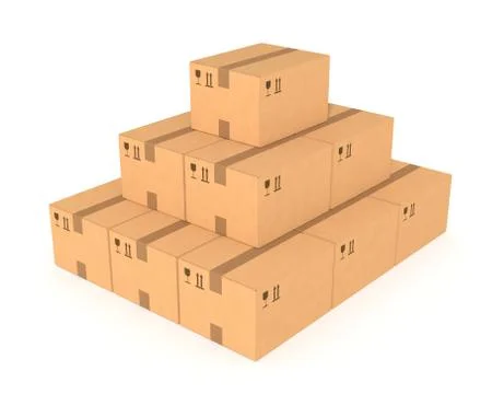 Stacks of cardboard boxes イラスト素材