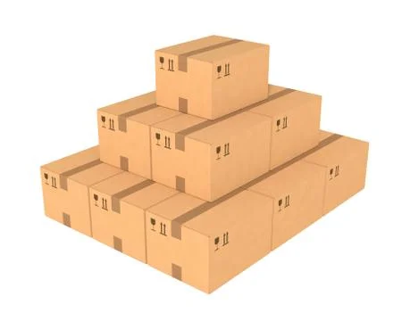 Stacks of cardboard boxes Stock Illustration