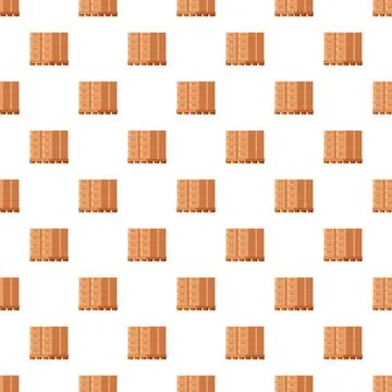 Stacks of cardboard boxes on pallets seamless pattern Stock Illustration
