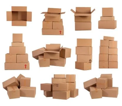 Stacks of cardboard boxes Stock Photos