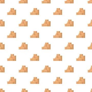 Stacks of cardboard boxes seamless pattern 스톡 일러스트