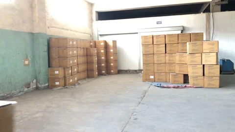 Stacks of cartons Stock Footage 158439408