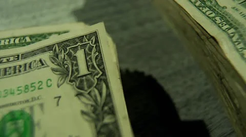 Stacks of Cash-Pan Stock Footage