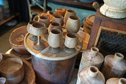 Stacks of ceramic porcelain container Stock Photos