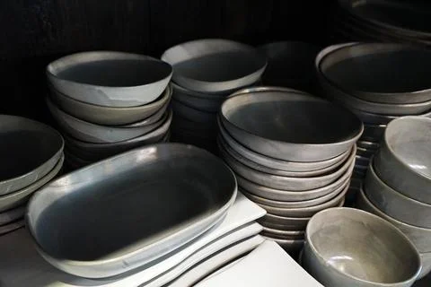 Stacks of ceramic porcelain container Stock-Fotos