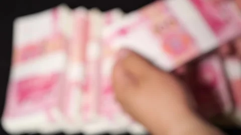 Stacks Of Chinese Money,slow motion 스톡 동영상 277864650
