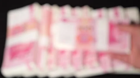 Stacks Of Chinese Money,slow motion 스톡 동영상 277864751
