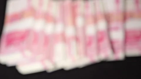 Stacks Of Chinese Money,slow motion 스톡 동영상 277865113