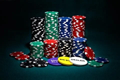 Stacks of chips for poker Stock Photos