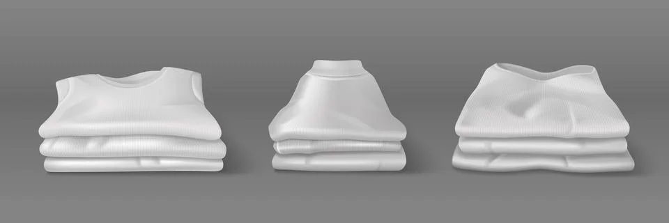 Stacks of clean white clothes 스톡 일러스트