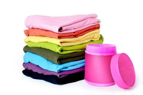Stacks clothes with detergent Stock Photos