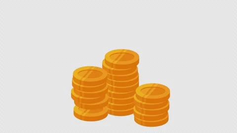 Stacks of coins. 2D animation video. Stock Footage 258655609